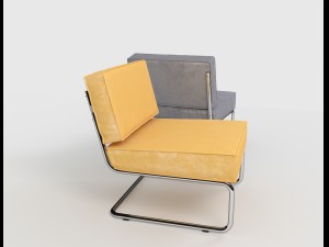 zuiver ridge rib lounge chair Modèle 3D