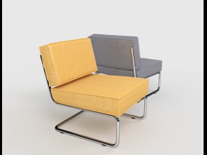zuiver ridge rib lounge chair Modèle 3D