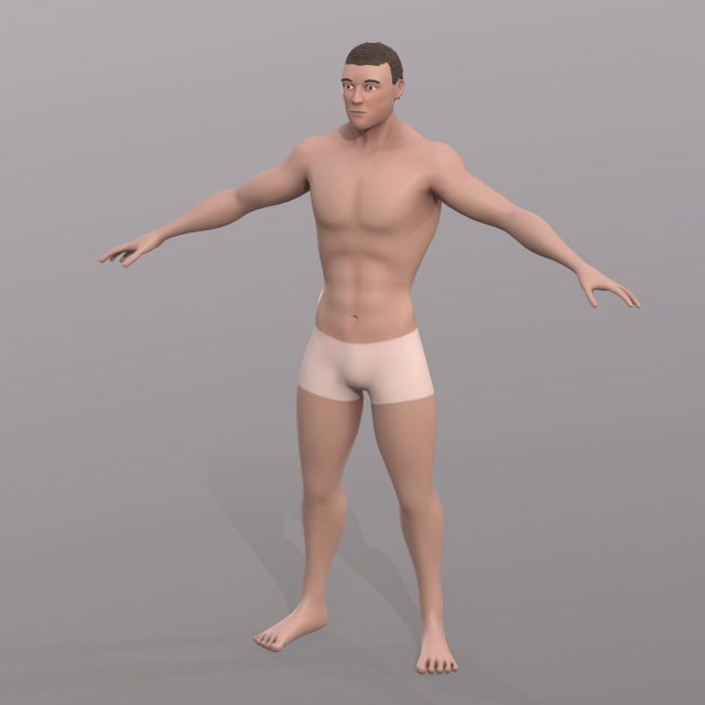 Chinese Man Underwear 3D Model $159 - .3ds .blend .c4d .fbx .max