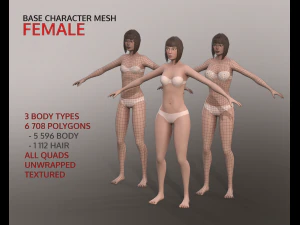 मूल वर्ण मेष - स्त्री 3D मॉडल