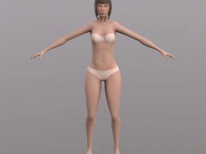 base character mesh - female 3D Model