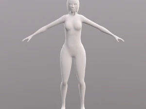 base character mesh - female 3D Model