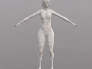 base character mesh - female 3D Model