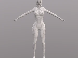 base character mesh - female 3D Model