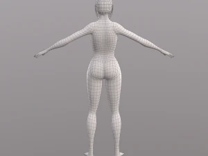 base character mesh - female 3D Model