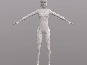 base character mesh - female 3D Model
