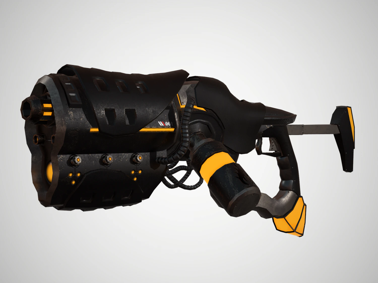 futuristic rifle 01 3D Model .c4d .max .obj .3ds .fbx .stl .blend