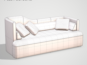 low poly twoseater sofa 3D Модель