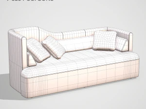 low poly twoseater sofa 3D Model