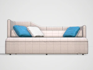 low poly twoseater sofa 3D Model