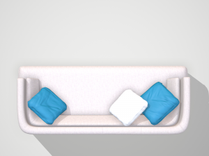 low poly twoseater sofa 3D Модель