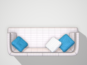 low poly twoseater sofa 3D Модель