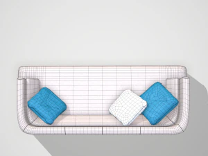 low poly twoseater sofa 3D Model