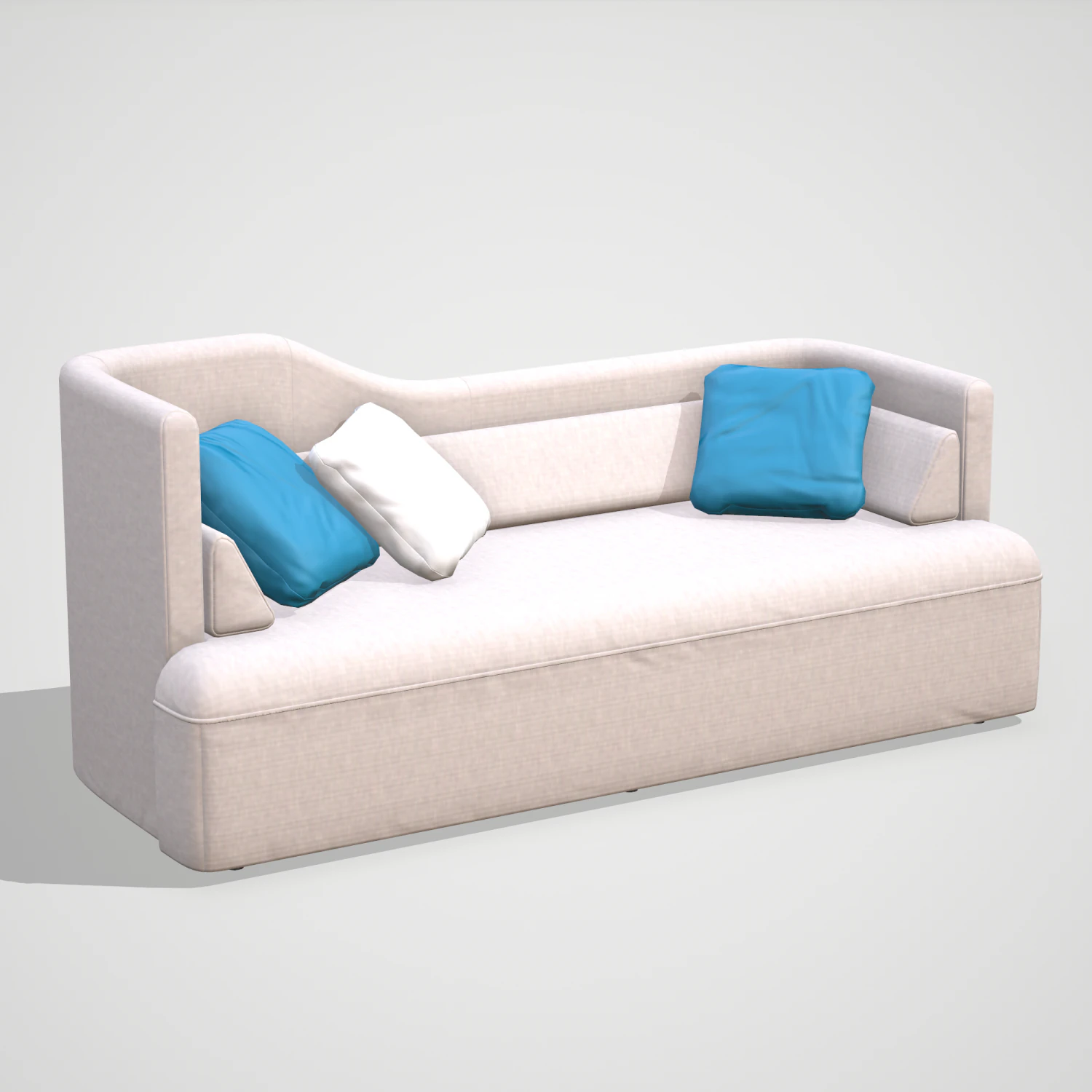 low poly twoseater sofa 3D Model .c4d .max .obj .3ds .fbx .stl .blend 