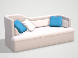 low poly twoseater sofa Modello 3D