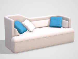 laag poly tweezitsbank 3D Model