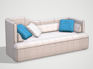 low poly twoseater sofa 3D Модель