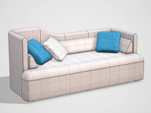 low poly twoseater sofa 3D Model