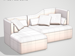 low poly modular sofa 3D Model