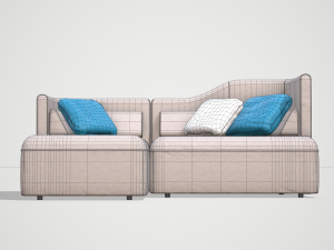 low poly modular sofa 3D Model