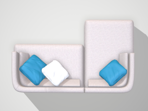 low poly modular sofa 3D Model