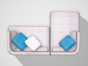 low poly modular sofa 3D Model