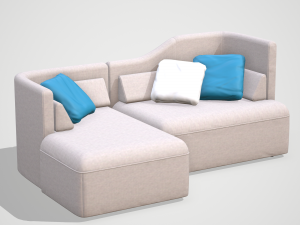low poly modular sofa Modello 3D