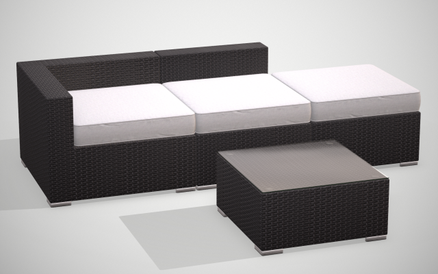 rattan garden set 3D Model .c4d .max .obj .3ds .fbx .stl .blend 