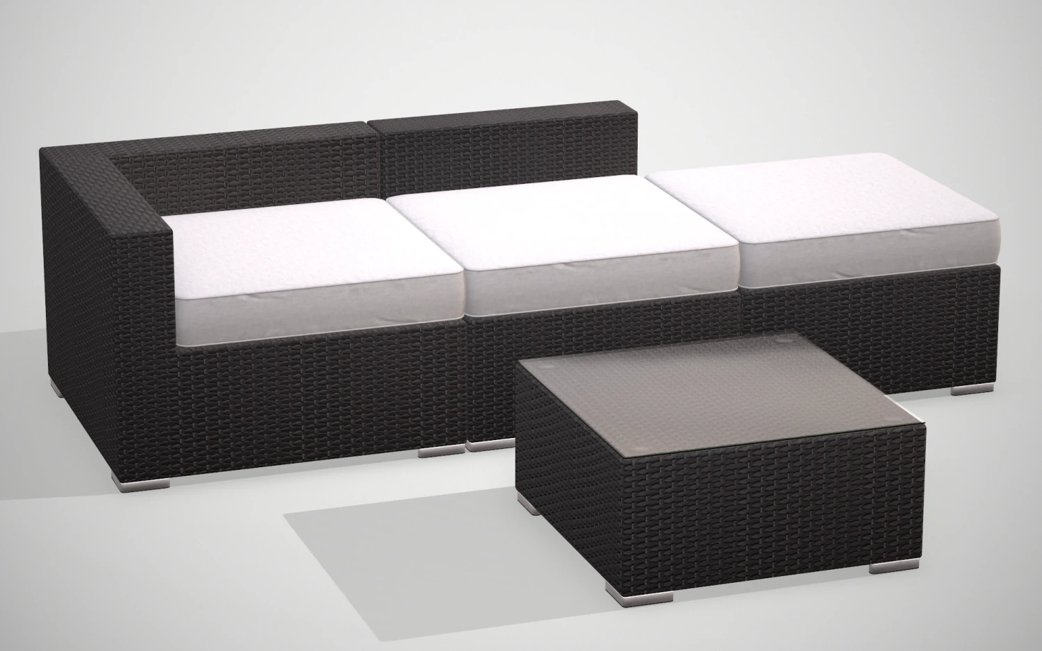 rattan garden set 3D Model .c4d .max .obj .3ds .fbx .stl .blend 