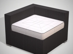 rattan garden set 3D Model