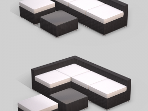 rattan garden set 3D Model