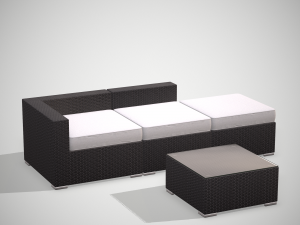 rattan garden set 3D Model