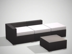 rattan garden set 3D Model