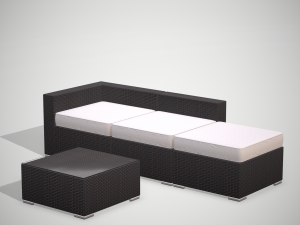 rattan garden set 3D Model