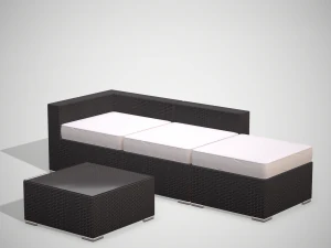 rattan garden set 3D Model