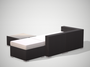 rattan garden set 3D Model
