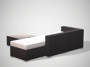 rattan garden set 3D Model