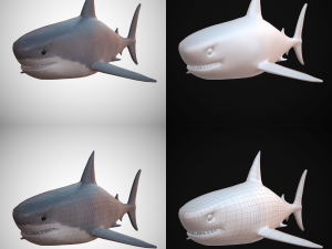 sharks - 4 pack 3D 模型