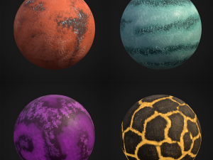 stylized planets 01 Modèle 3D