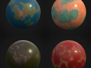 planetas estilizados 02 Modelo 3D