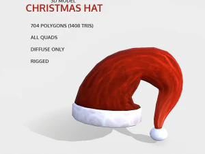 chap&eacute;u de natal pintado &agrave; m&atilde;o gr&aacute;tis Modelo 3D