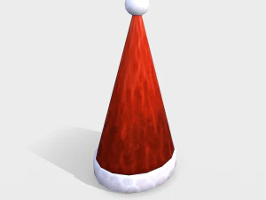 free hand-painted christmas hat 3D Model