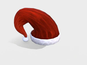 free hand-painted christmas hat 3D Model