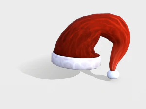 free hand-painted christmas hat 3D Model