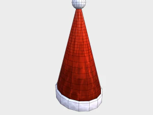 free hand-painted christmas hat 3D Model