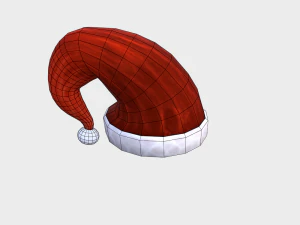 free hand-painted christmas hat 3D Model
