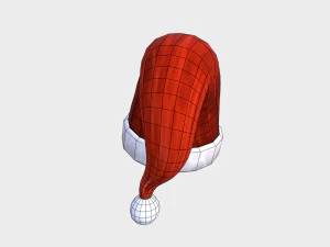 free hand-painted christmas hat 3D Model
