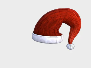 free hand-painted christmas hat 3D Model