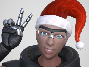 free hand-painted christmas hat 3D Model