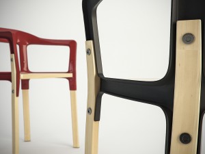 steelwood chair Model 3D